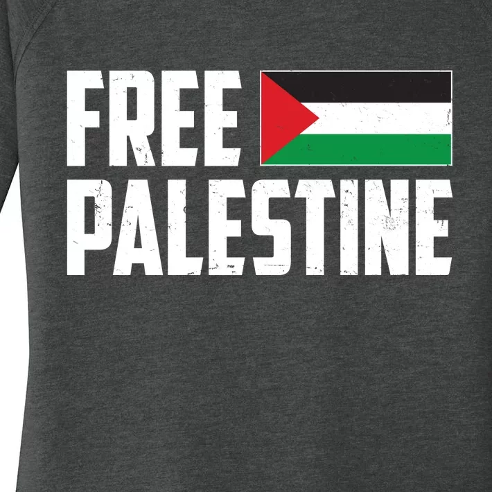 Free Palestine Flag Women's Perfect Tri Tunic Long Sleeve Shirt