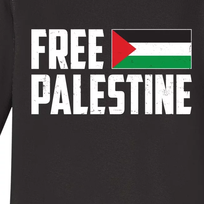 Free Palestine Flag Baby Long Sleeve Bodysuit