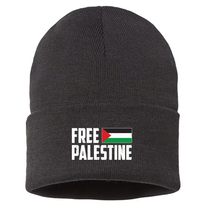 Free Palestine Flag Sustainable Knit Beanie