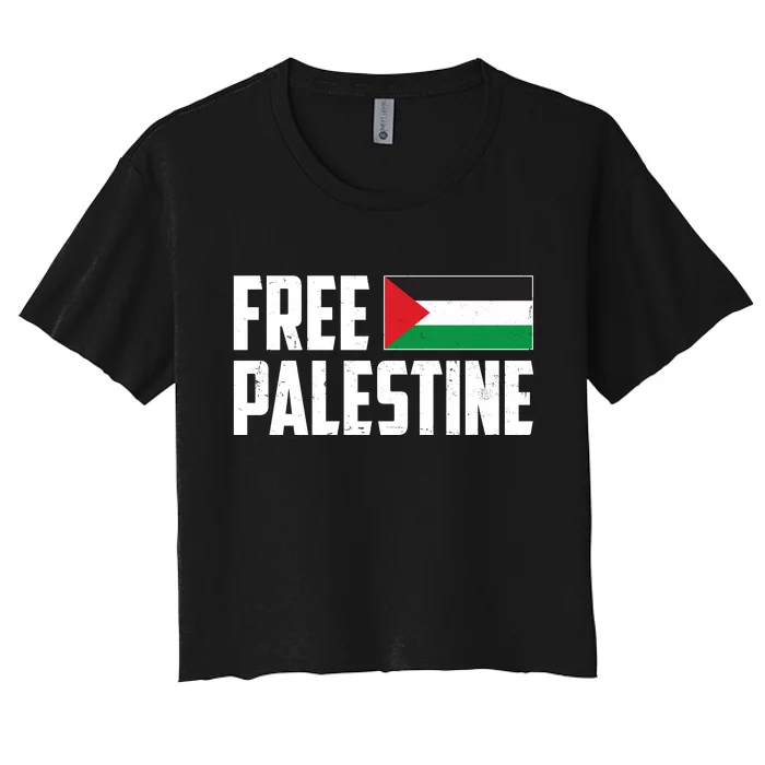 Free Palestine Flag Women's Crop Top Tee