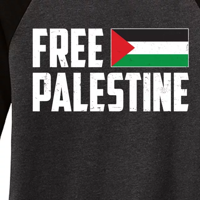 Free Palestine Flag Women's Tri-Blend 3/4-Sleeve Raglan Shirt