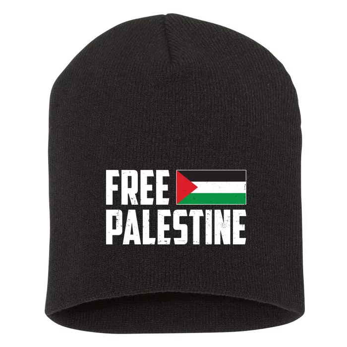 Free Palestine Flag Short Acrylic Beanie