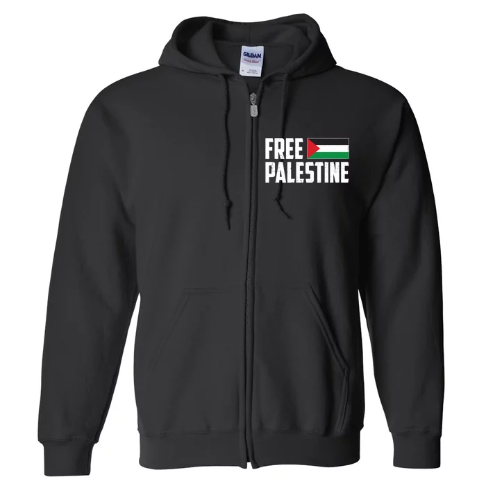 Free Palestine Flag Full Zip Hoodie