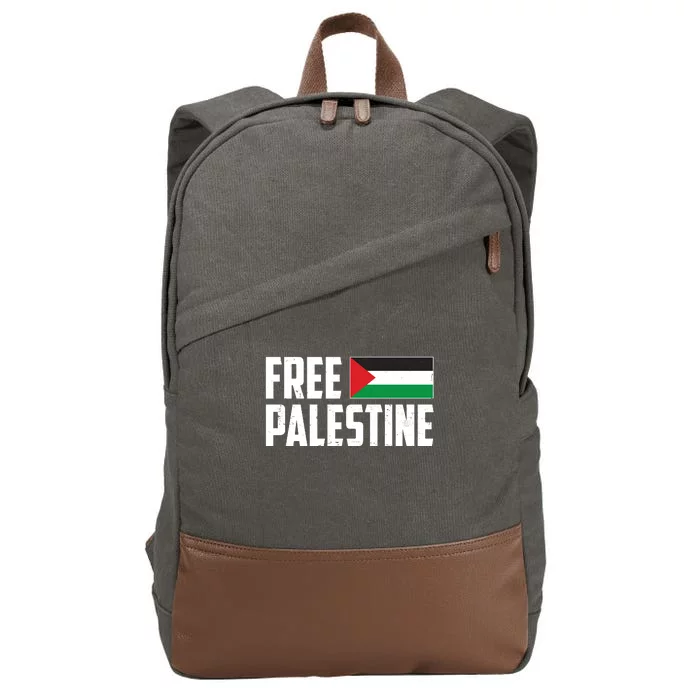 Free Palestine Flag Cotton Canvas Backpack