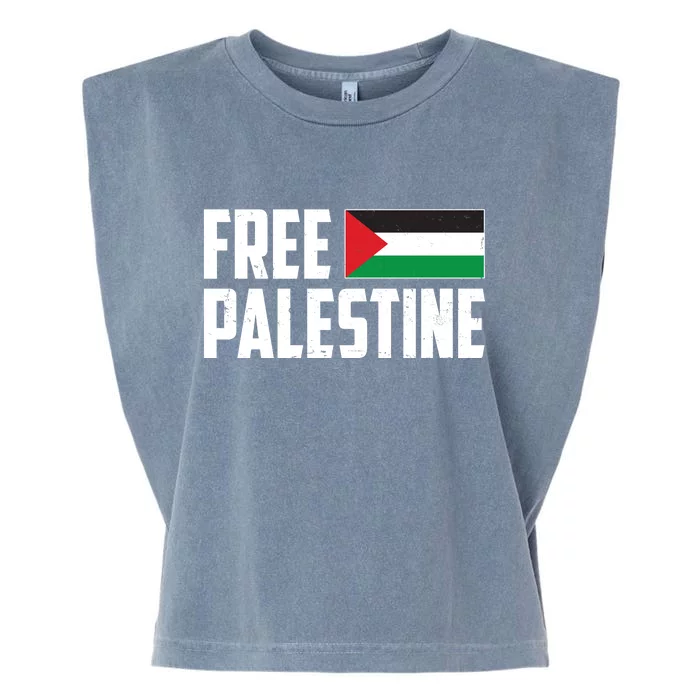 Free Palestine Flag Garment-Dyed Women's Muscle Tee