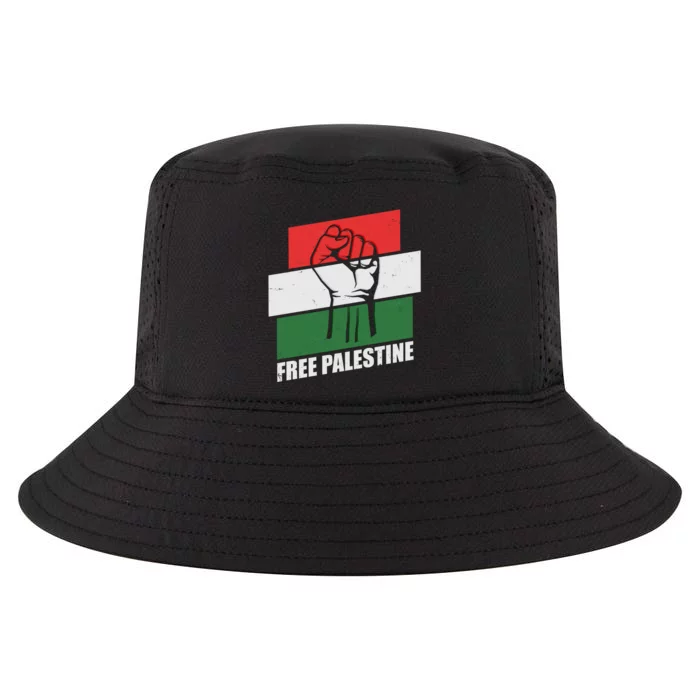 Free Palestine Flag Colors Blocks Protest Fist Cool Comfort Performance Bucket Hat