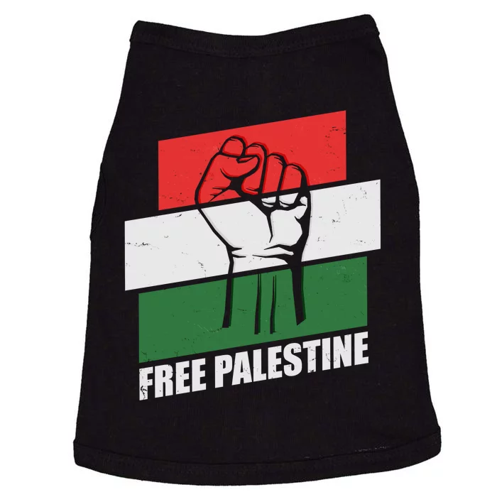 Free Palestine Flag Colors Blocks Protest Fist Doggie Tank