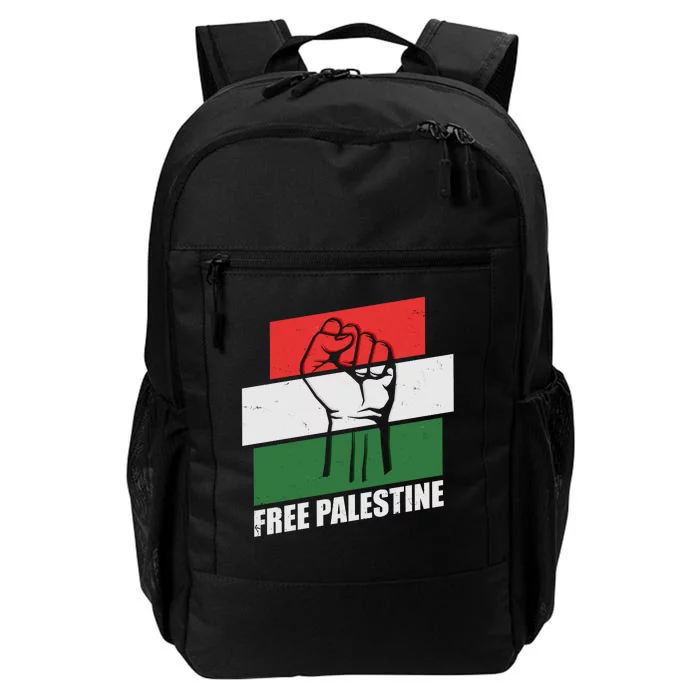 Free Palestine Flag Colors Blocks Protest Fist Daily Commute Backpack