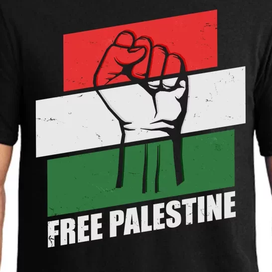 Free Palestine Flag Colors Blocks Protest Fist Pajama Set