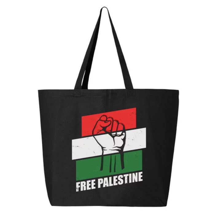 Free Palestine Flag Colors Blocks Protest Fist 25L Jumbo Tote