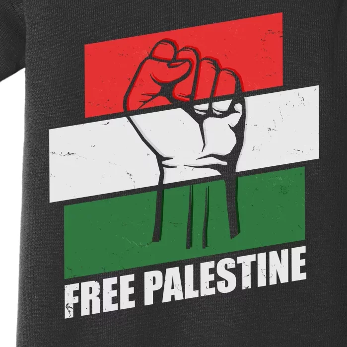 Free Palestine Flag Colors Blocks Protest Fist Baby Bodysuit