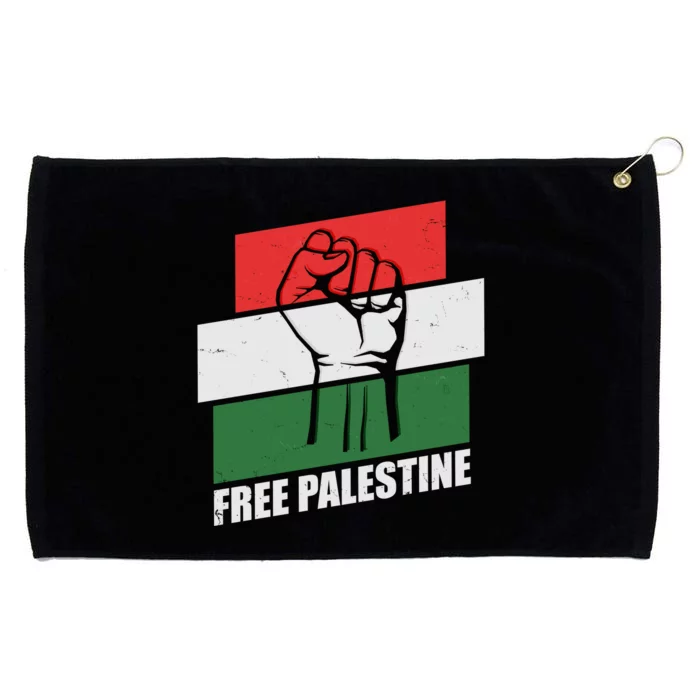 Free Palestine Flag Colors Blocks Protest Fist Grommeted Golf Towel