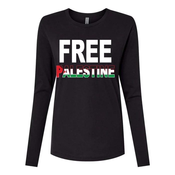 Free Palestine Flag Palestine Womens Cotton Relaxed Long Sleeve T-Shirt