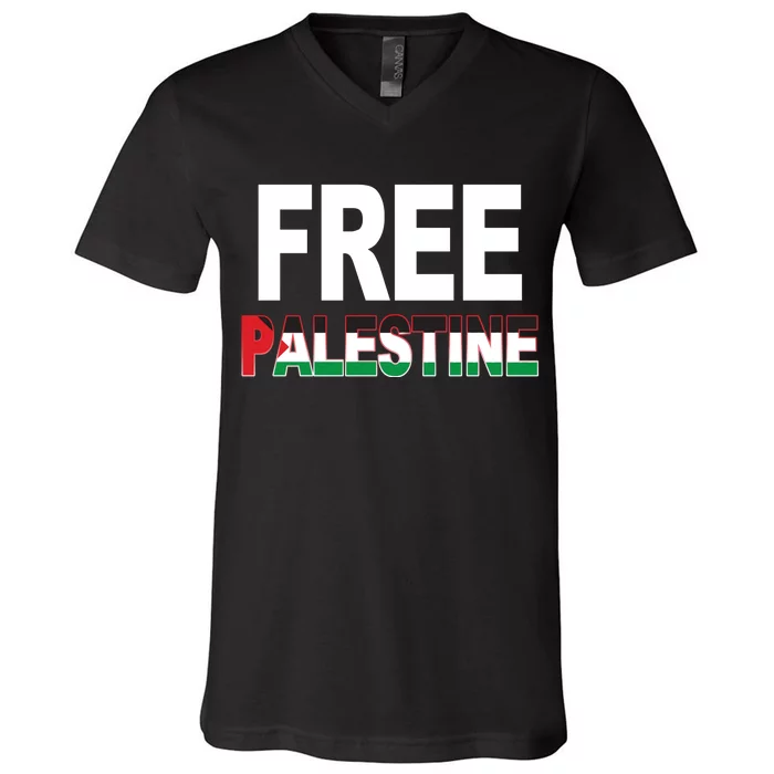 Free Palestine Flag Palestine V-Neck T-Shirt