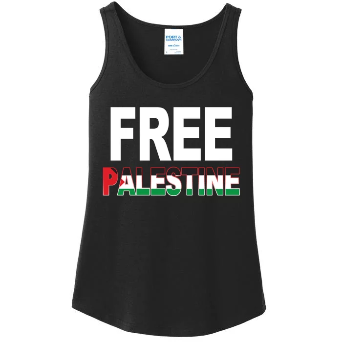 Free Palestine Flag Palestine Ladies Essential Tank