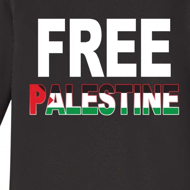 Free Palestine Flag Palestine Baby Long Sleeve Bodysuit