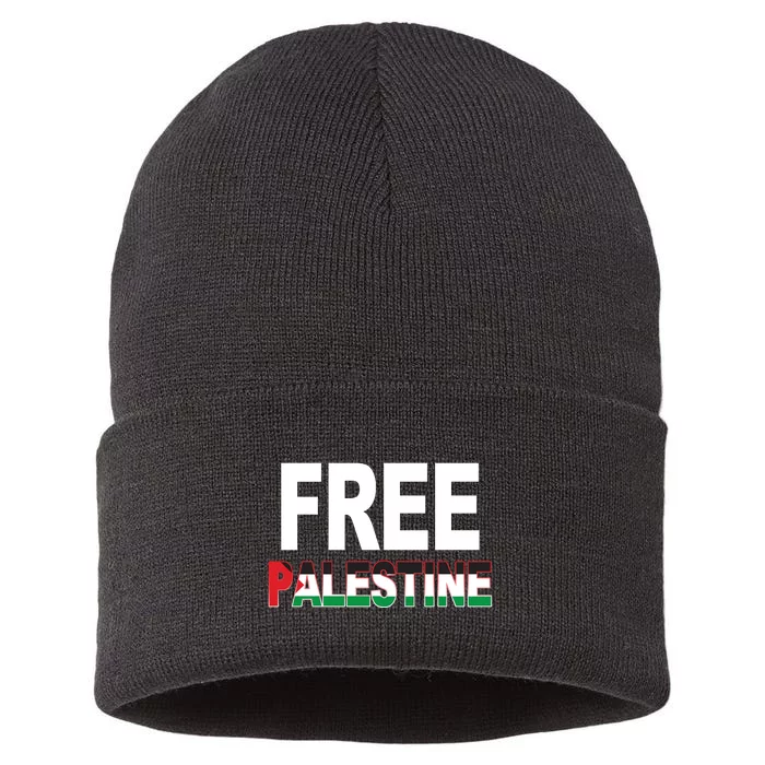 Free Palestine Flag Palestine Sustainable Knit Beanie