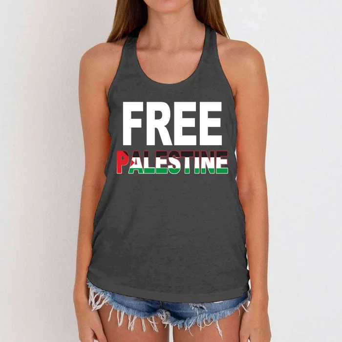 Free Palestine Flag Palestine Women's Knotted Racerback Tank