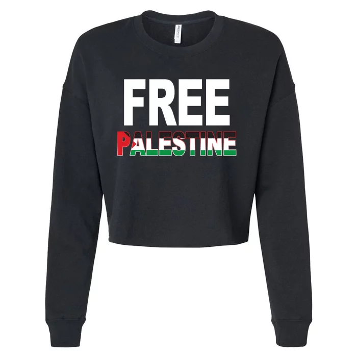 Free Palestine Flag Palestine Cropped Pullover Crew