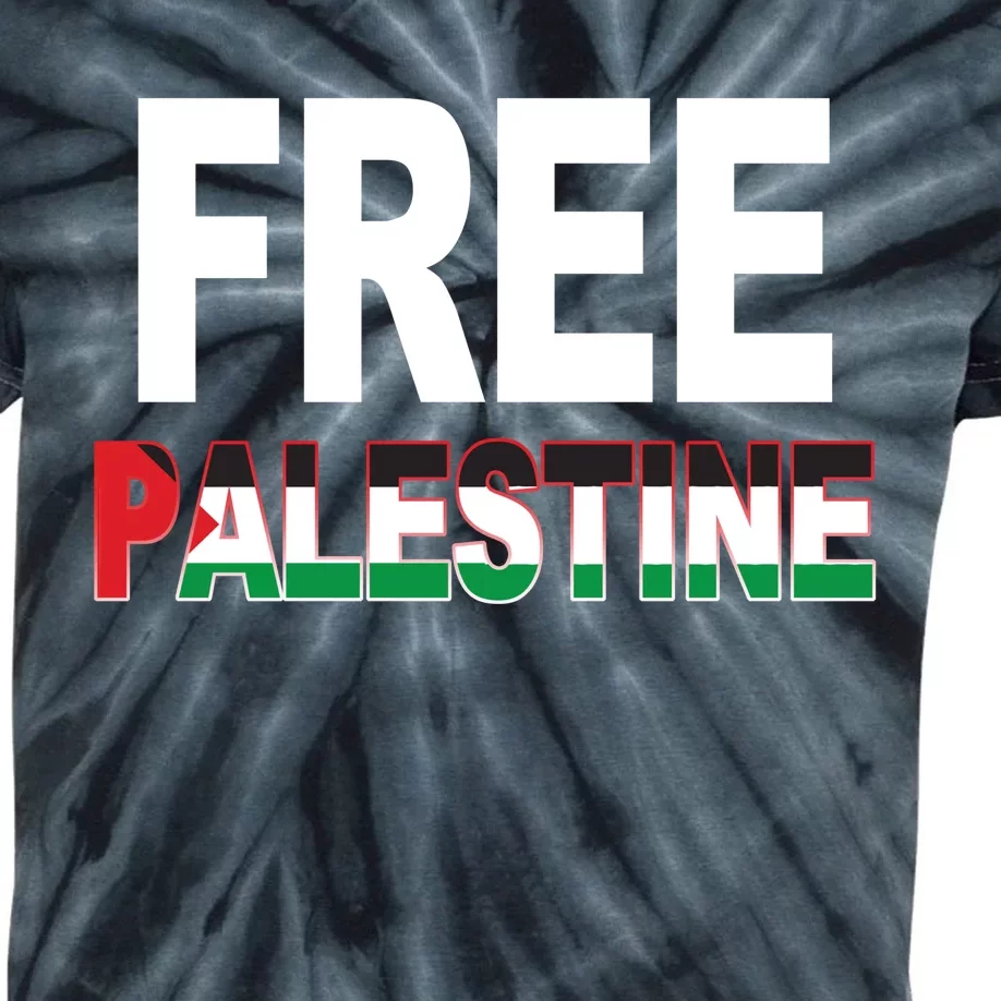 Free Palestine Flag Palestine Kids Tie-Dye T-Shirt