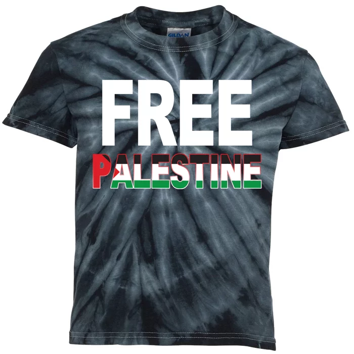 Free Palestine Flag Palestine Kids Tie-Dye T-Shirt