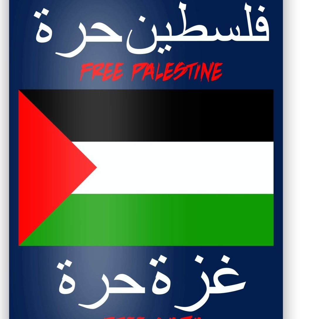 Free Palestine Gaza Arabic Writing Flag Poster | TeeShirtPalace