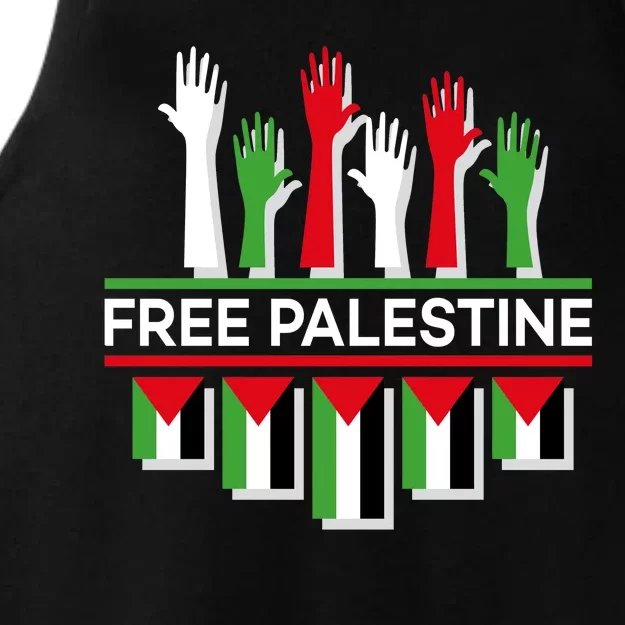 Free Palestine Hands United Ladies Tri-Blend Wicking Tank