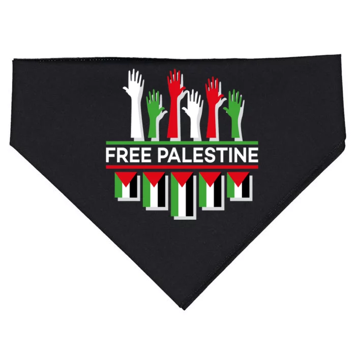 Free Palestine Hands United USA-Made Doggie Bandana