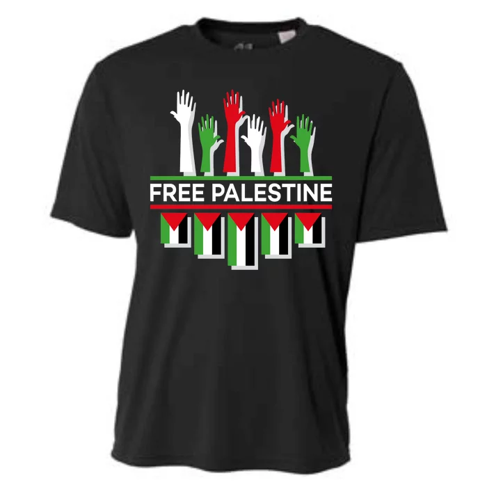 Free Palestine Hands United Cooling Performance Crew T-Shirt