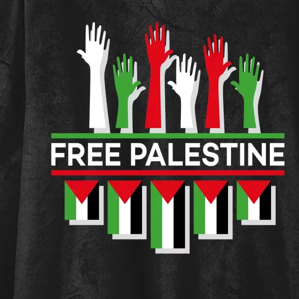 Free Palestine Hands United Hooded Wearable Blanket