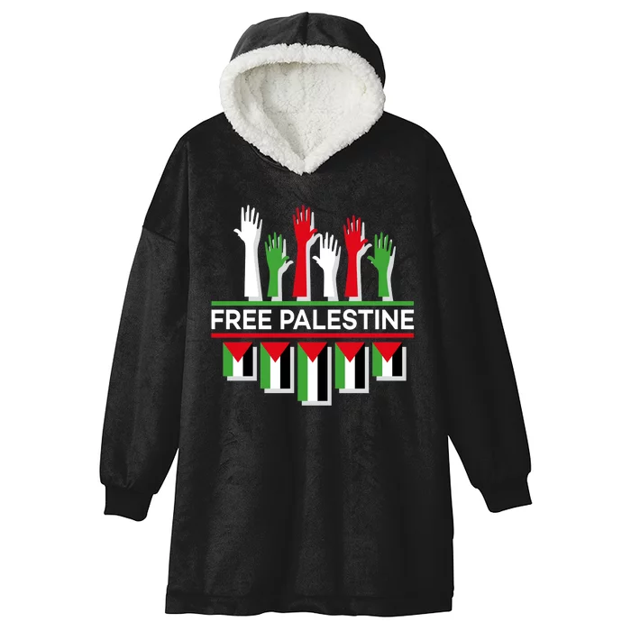 Free Palestine Hands United Hooded Wearable Blanket