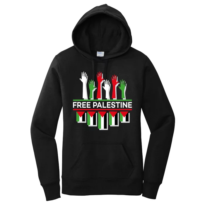 Free Palestine Hands United Women's Pullover Hoodie