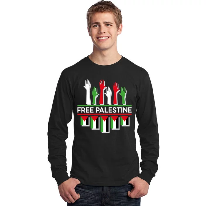 Free Palestine Hands United Tall Long Sleeve T-Shirt