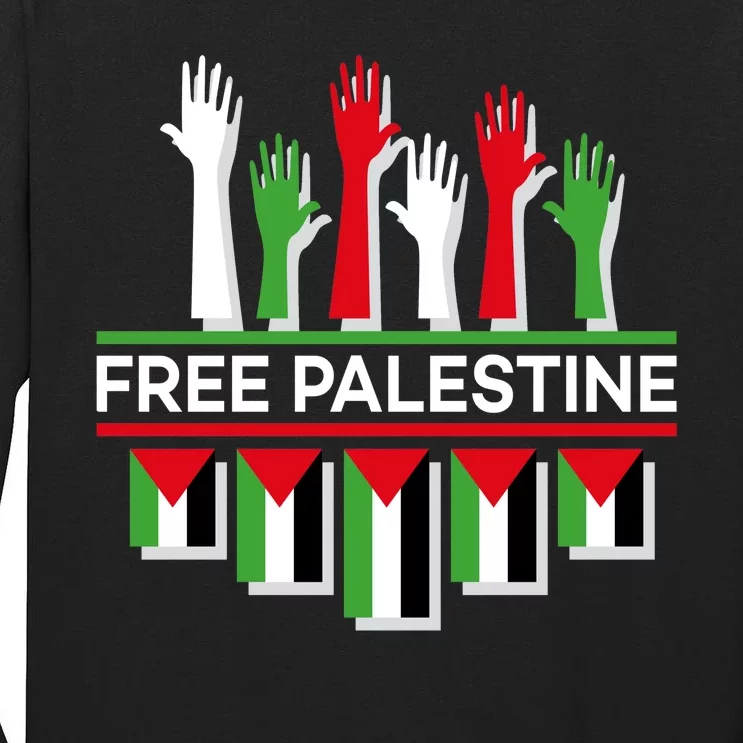 Free Palestine Hands United Tall Long Sleeve T-Shirt