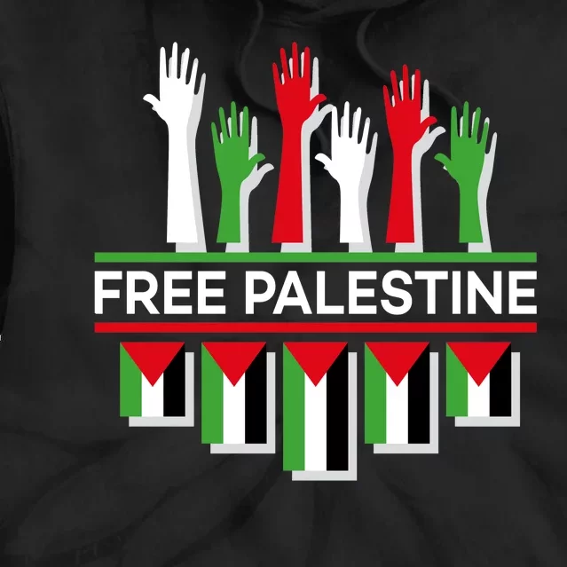 Free Palestine Hands United Tie Dye Hoodie