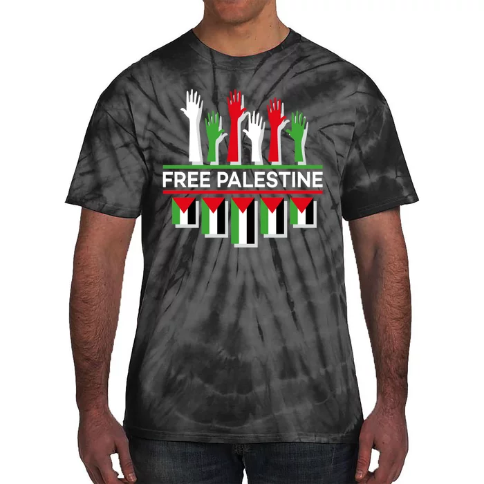 Free Palestine Hands United Tie-Dye T-Shirt