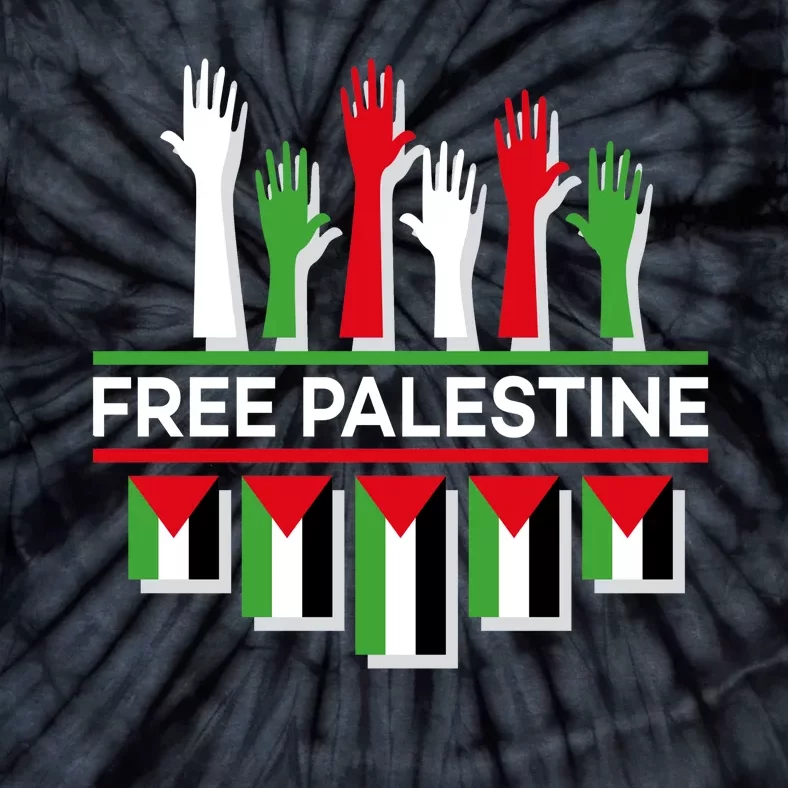 Free Palestine Hands United Tie-Dye T-Shirt