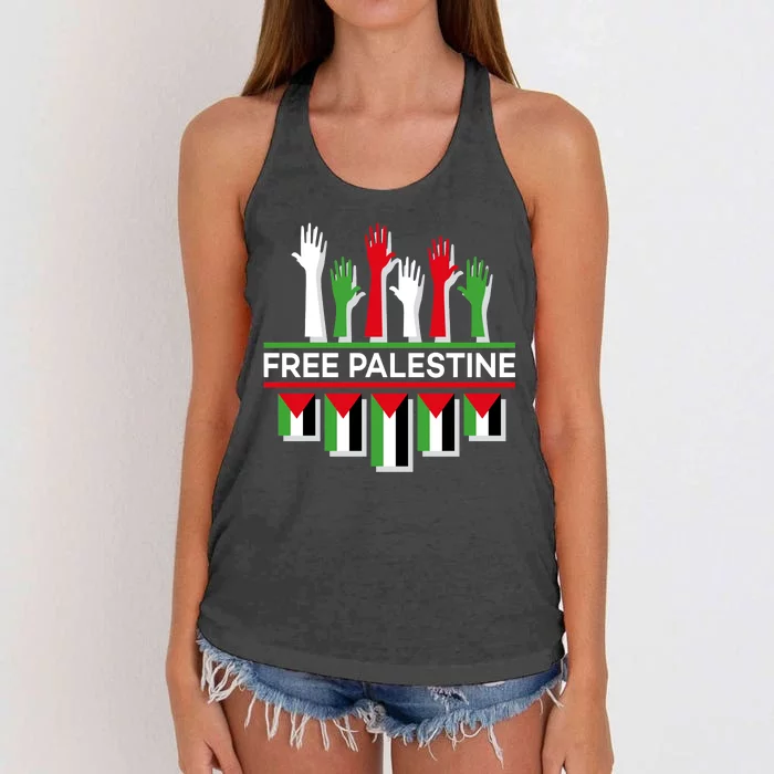 Free Palestine Hands United Women's Knotted Racerback Tank