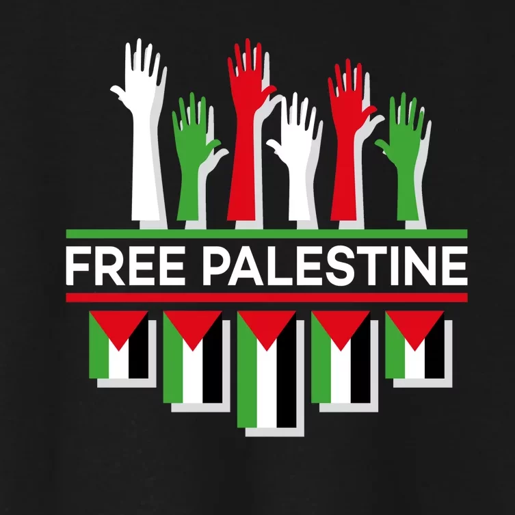 Free Palestine Hands United Women's Crop Top Tee