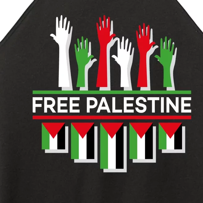 Free Palestine Hands United Women’s Perfect Tri Rocker Tank