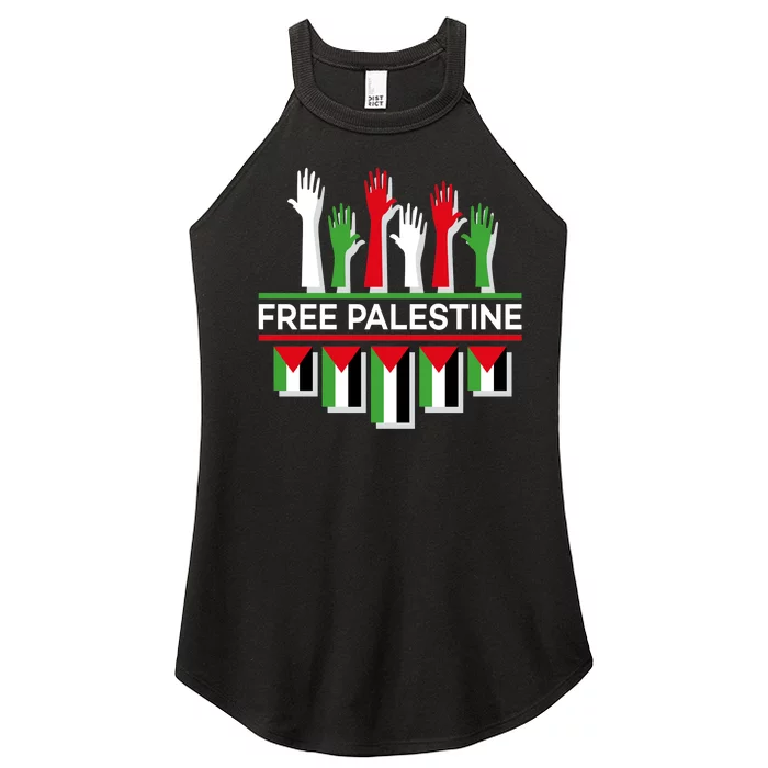 Free Palestine Hands United Women’s Perfect Tri Rocker Tank