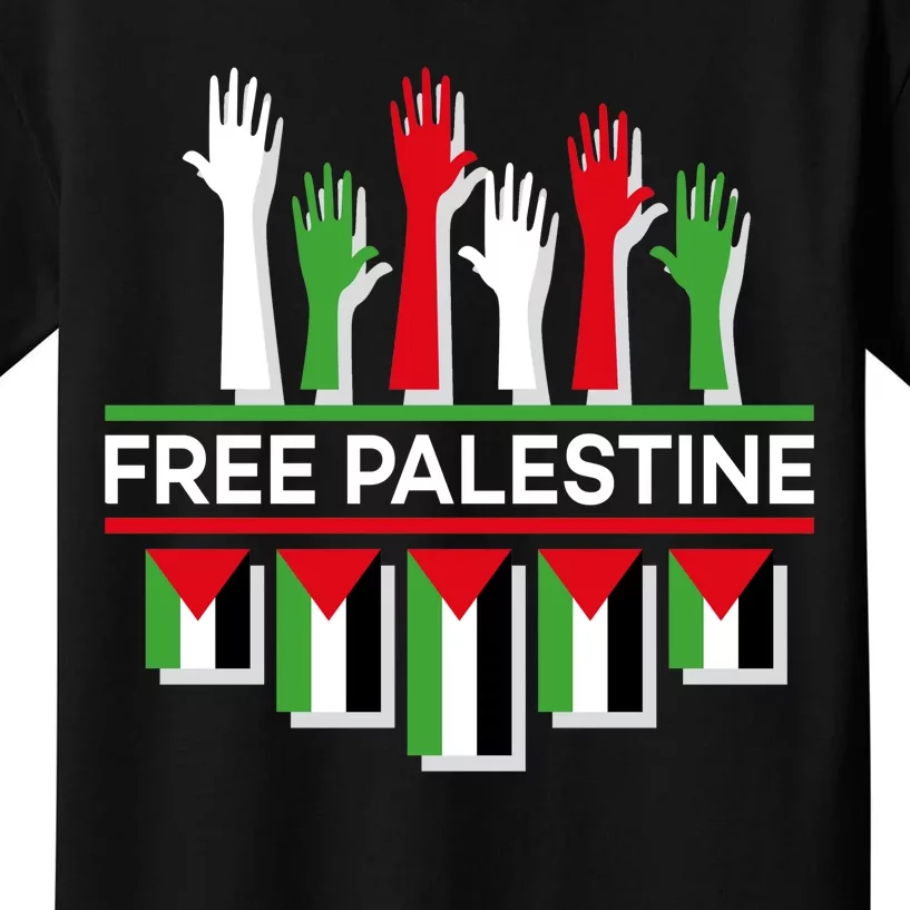 Free Palestine Hands United Kids T-Shirt