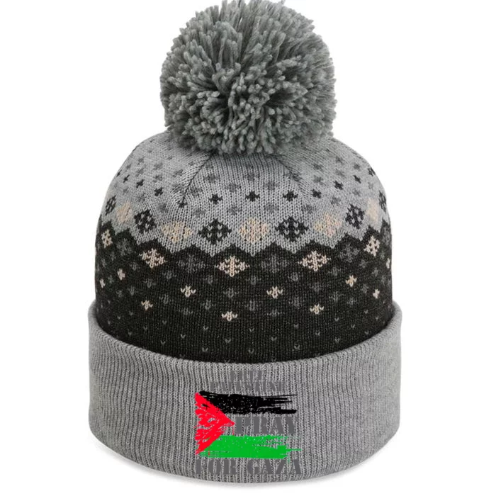 Free Palestine Pray For Gaza Palestinian Flag The Baniff Cuffed Pom Beanie