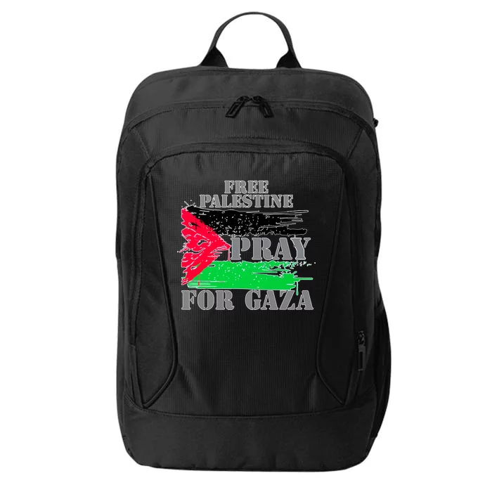 Free Palestine Pray For Gaza Palestinian Flag City Backpack