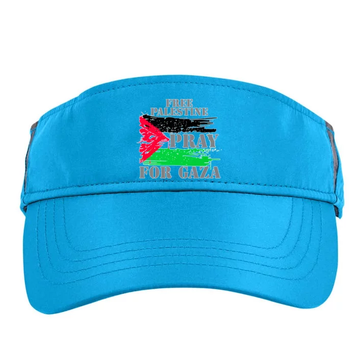 Free Palestine Pray For Gaza Palestinian Flag Adult Drive Performance Visor