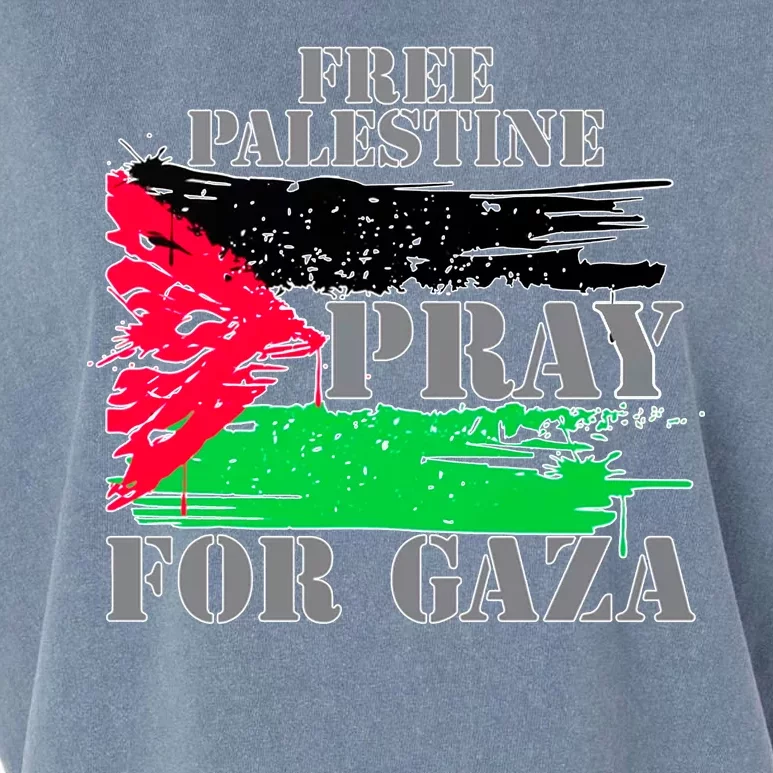 Free Palestine Pray For Gaza Palestinian Flag Garment-Dyed Women's Muscle Tee