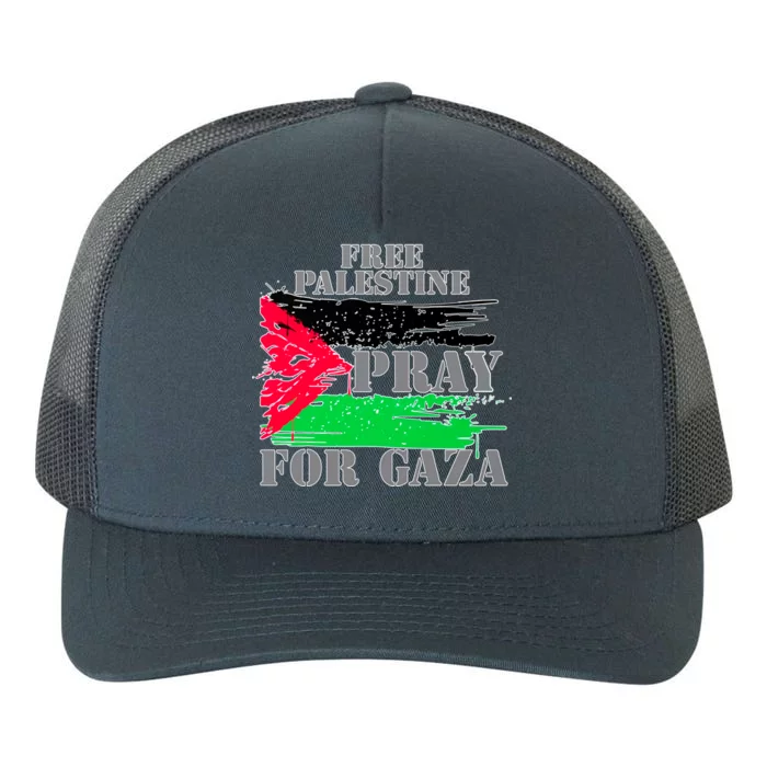 Free Palestine Pray For Gaza Palestinian Flag Yupoong Adult 5-Panel Trucker Hat