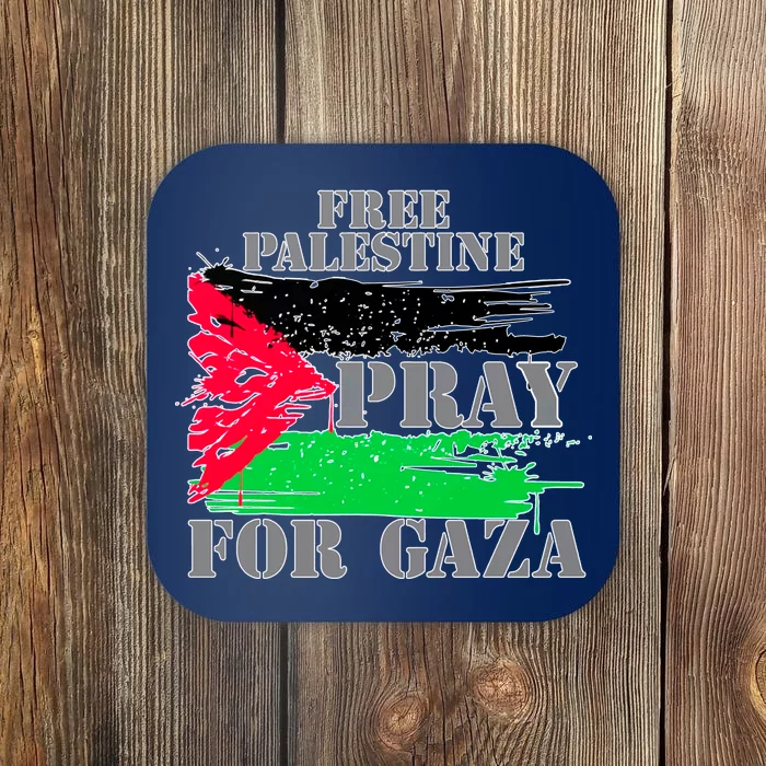 Free Palestine Pray For Gaza Palestinian Flag Coaster