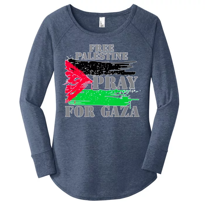 Free Palestine Pray For Gaza Palestinian Flag Women's Perfect Tri Tunic Long Sleeve Shirt