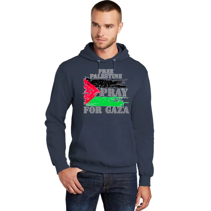 Free Palestine Pray For Gaza Palestinian Flag Tall Hoodie